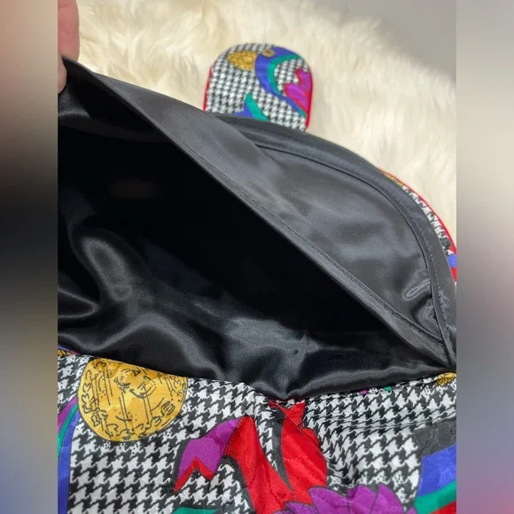 Christian Dior Vintage Lingerie /Hosiery Bag Rare!Houndstooth Ribbon Logo Print